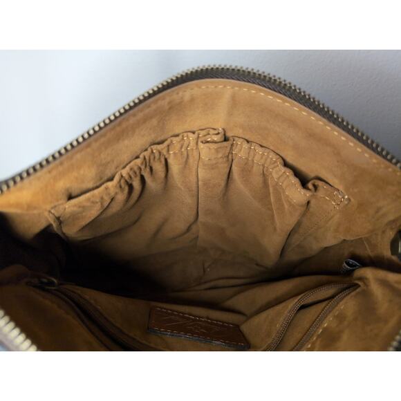 Patricia Nash Heritage Collection Brown leather crossbody/shoulder handbag purse - Picture 6 of 11